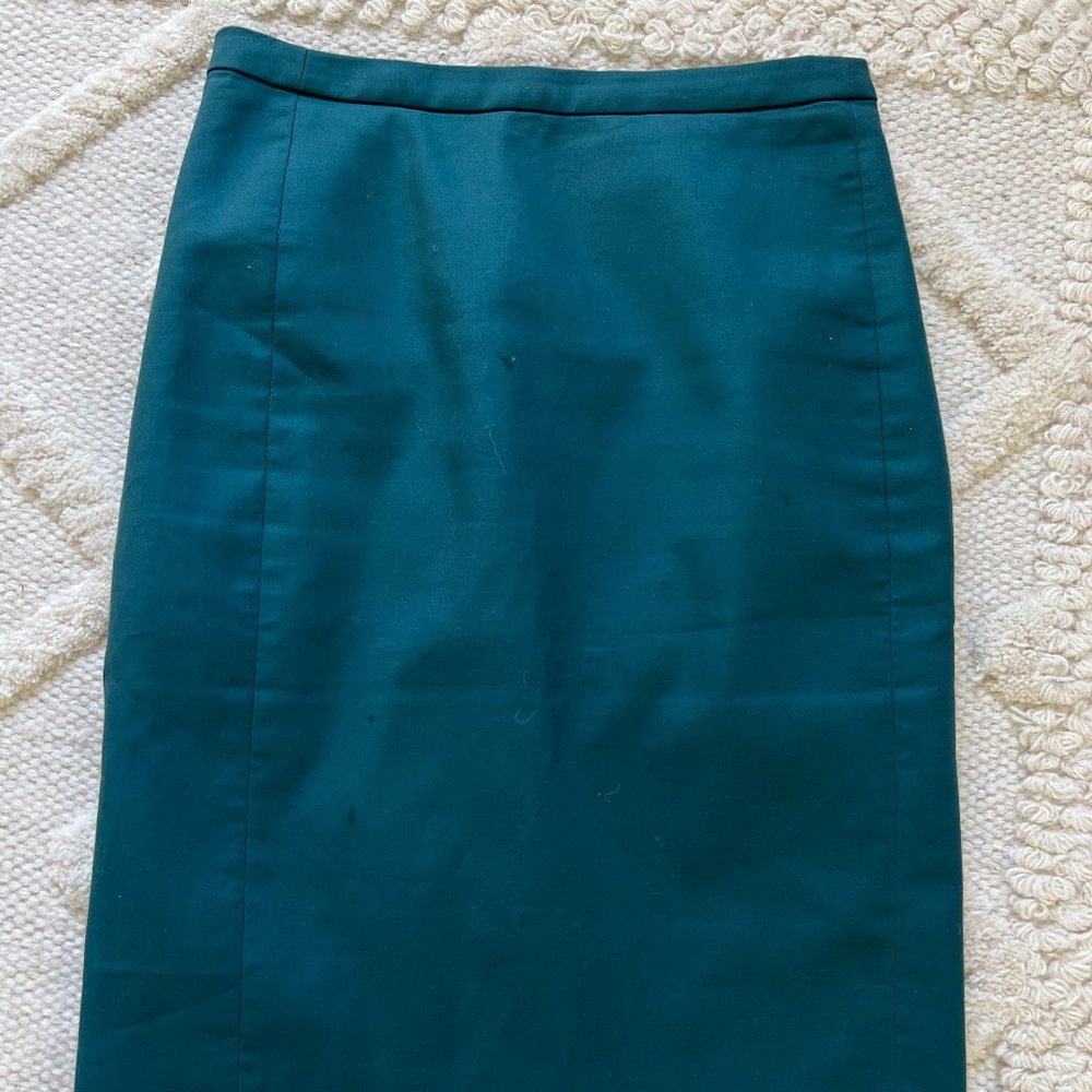 Size 0 Jcrew teal pencil skirt